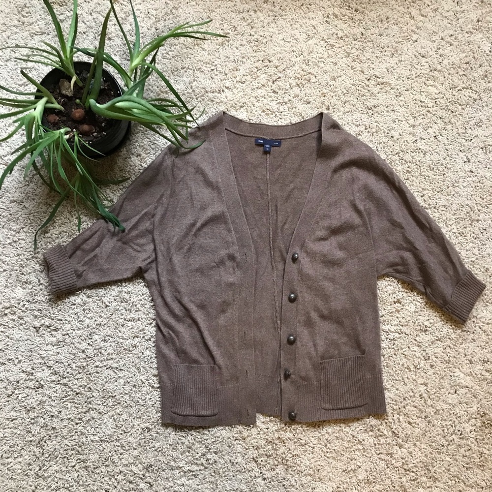 Brown 3/4 sleeve cardigan XS